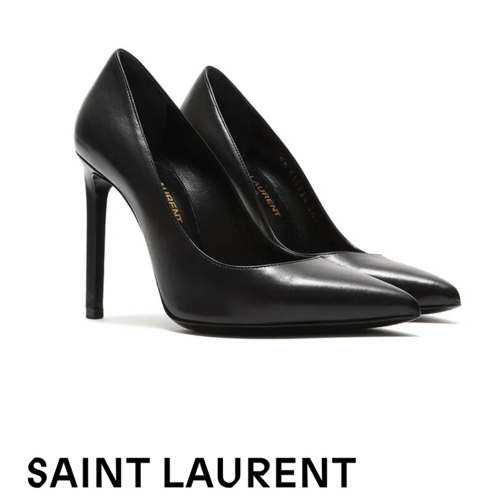 SAINT LAURENT BLACK HIGH HEEL SHOES 34.5